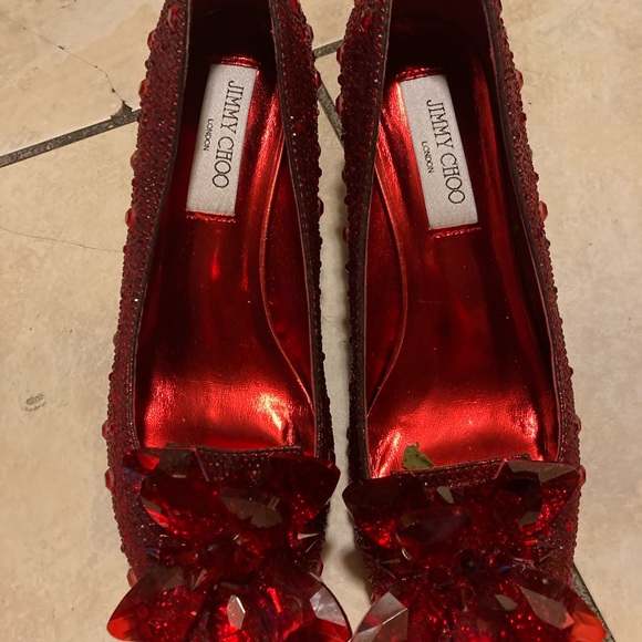 Cinderella jimmy Choo read style shoes absolutely stunning the most beautiful - Picture 2 of 7